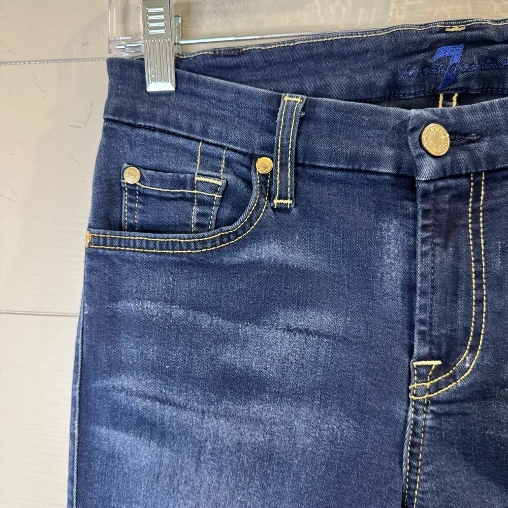 7 For All Mankind Women's High Rise Ankle Skinny Dark Blue Women's Jeans